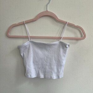 Alo Yoga White Ribbed Tank
